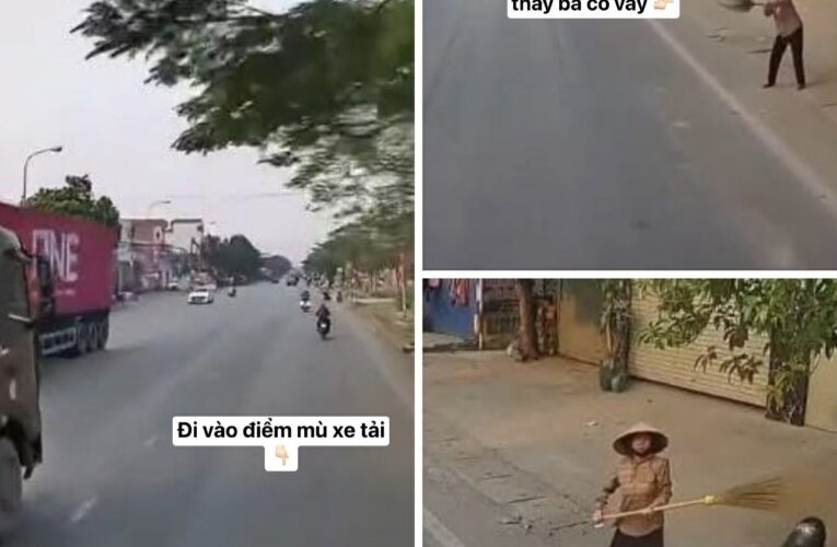 Vid:eo cô gái bị xe tải ủn đi ~500 mét mà ko biết